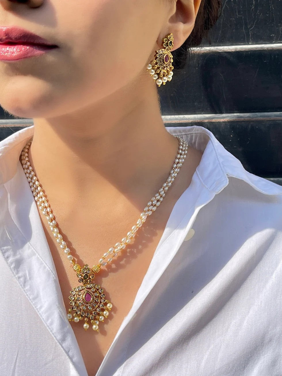 "PHOOL" Jadau Mala set