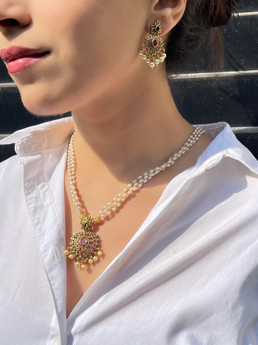 "PHOOL" Jadau Mala set