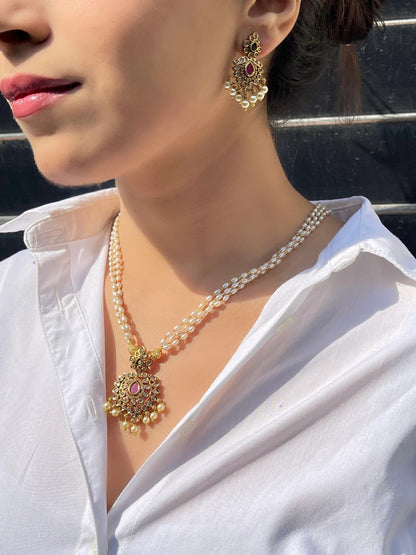 "PHOOL" Jadau Mala set